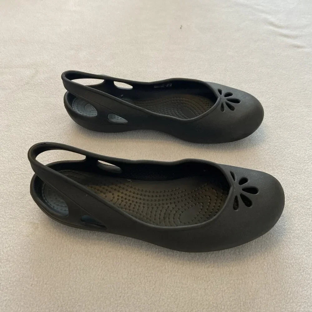 Crocs Kadee Women's sling  back Classic ballet flats  Shoes comfort 8 black - Picture 6 of 8